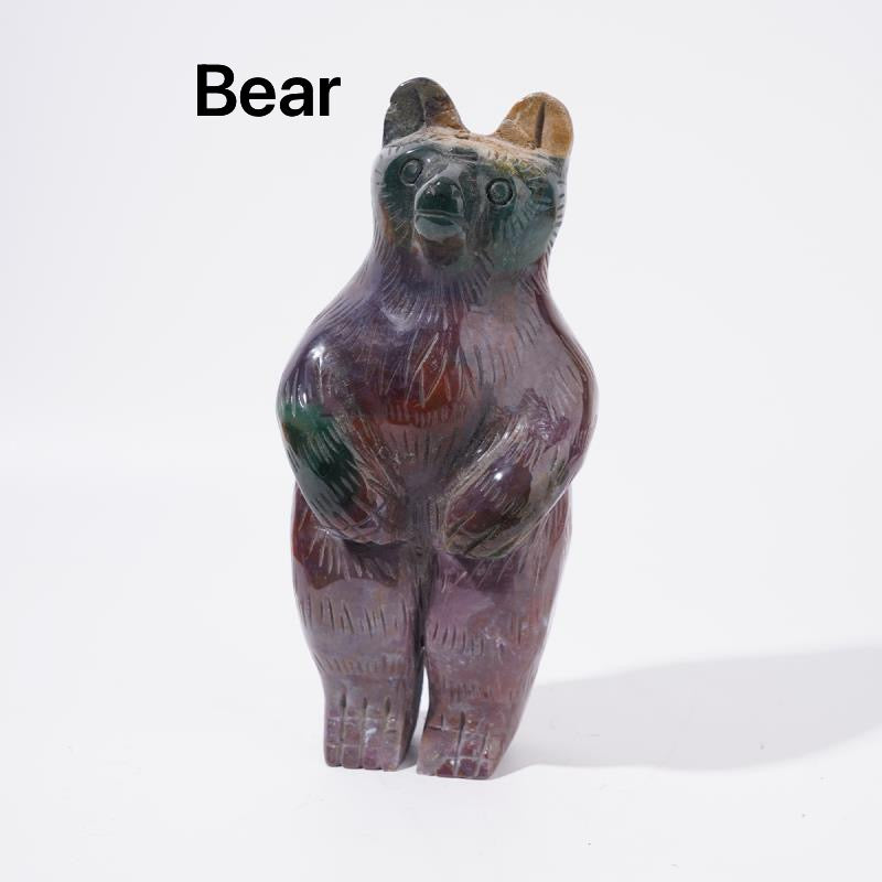 Natural Ocean Jasper Crystal Carved Stone Animals