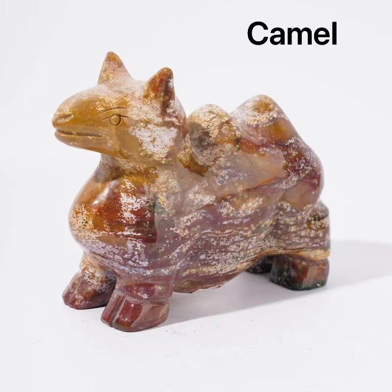Fortunacat Camel Natural Ocean Jasper Crystal annials