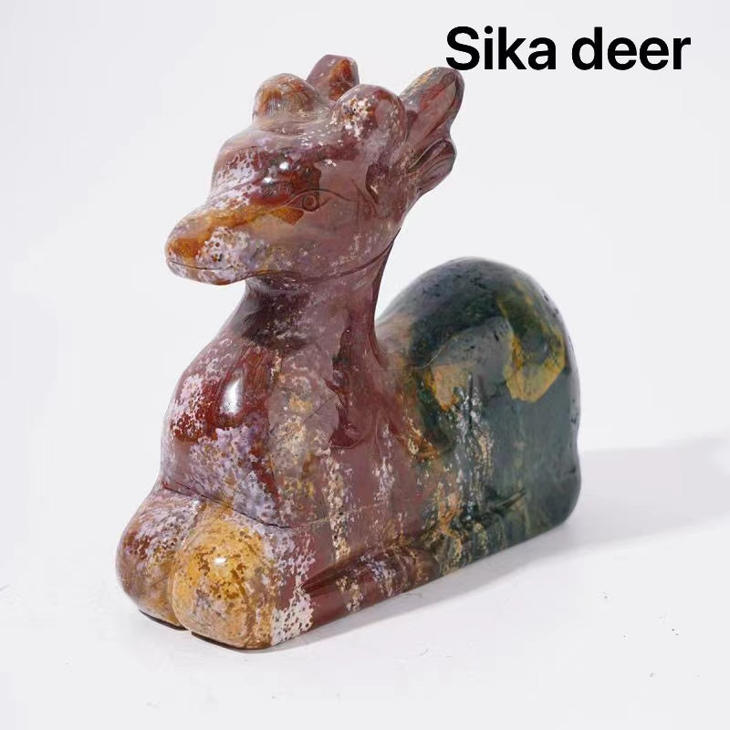 Fortunacat Camel Natural Ocean Jasper Crystal annials