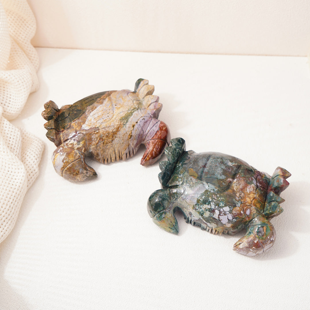 Big Crab Carving Ocean Jasper