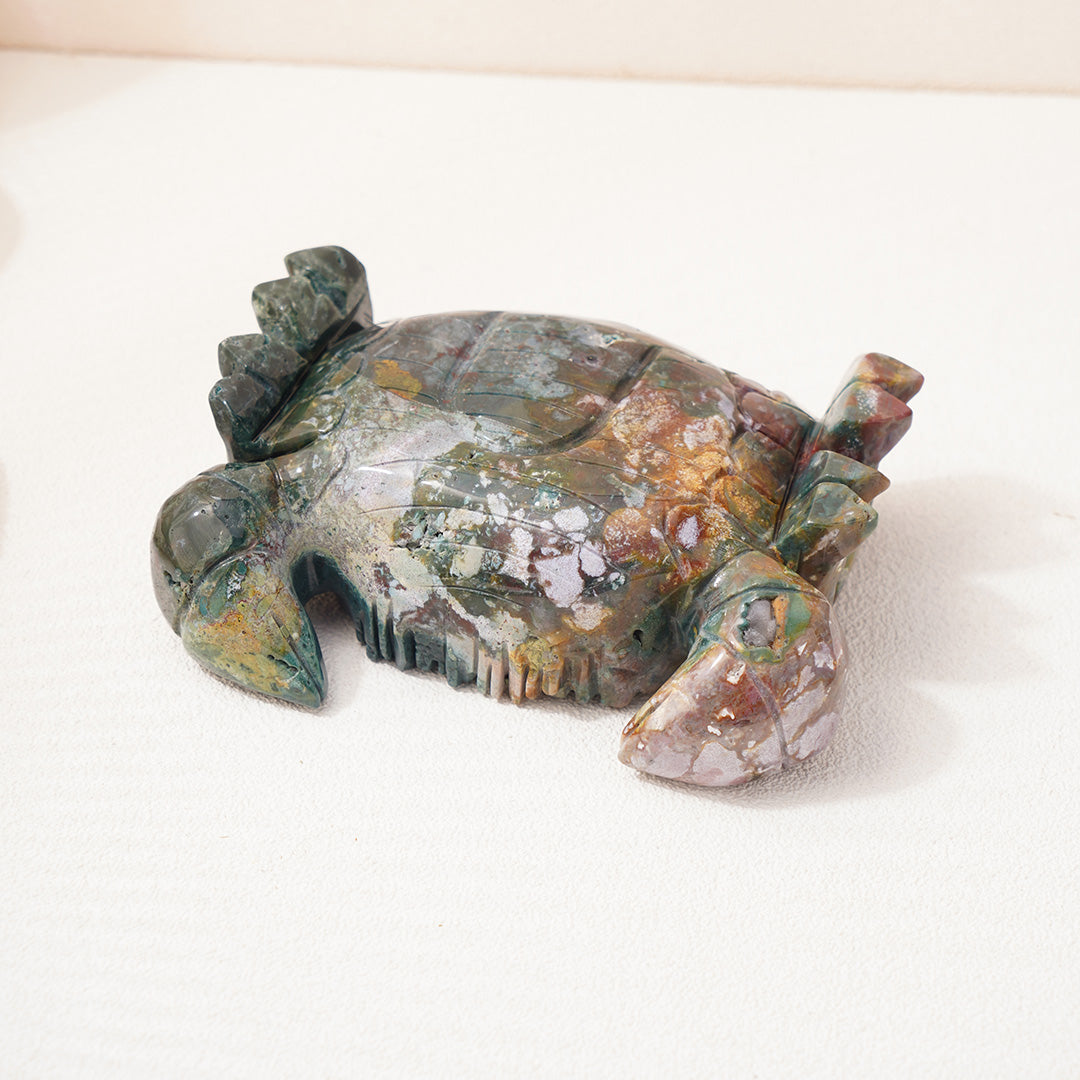 Big Crab Carving Ocean Jasper