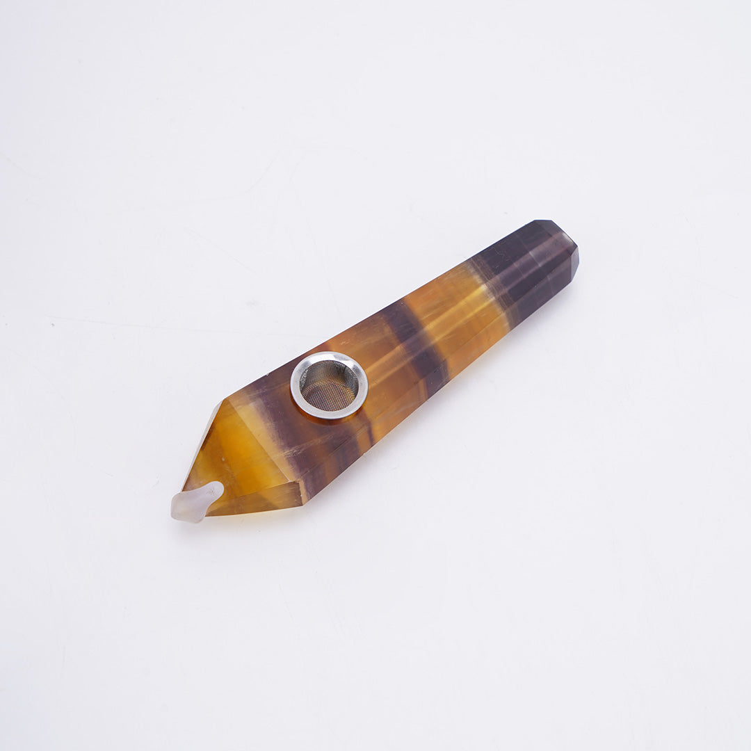 Tiger Eye Rose Quartz Blood Stone Crystal Pipe