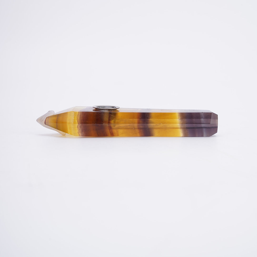 Tiger Eye Rose Quartz Blood Stone Crystal Pipe