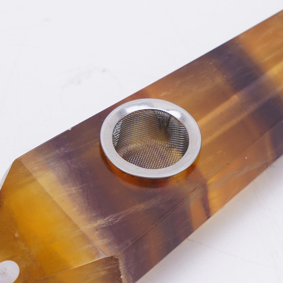 Tiger Eye Rose Quartz Blood Stone Crystal Pipe
