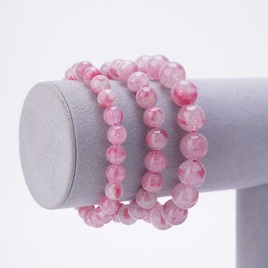 Cherry Blossom Rain Rhodonite Bracelets 7mm 9mm 11mm 13mm