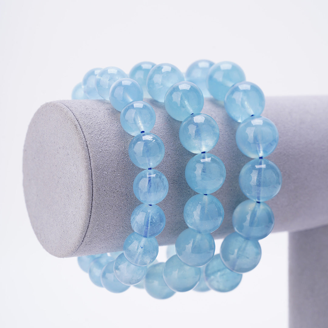 Aquamarine Crystals bracelets 6mm 10mm 13mm