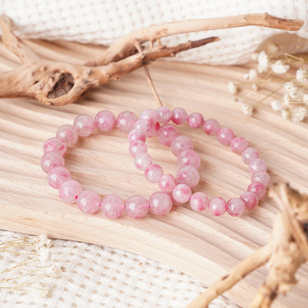 Cherry Blossom Rain Rhodonite Bracelets 7mm 9mm 11mm 13mm