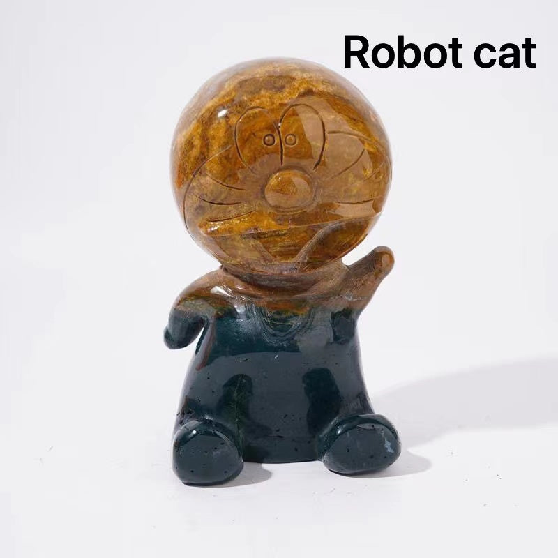 Robotcat Elephant Ocean Jasper crystal stone animal