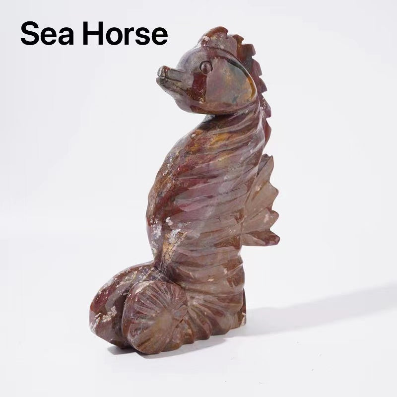Triceratops Seahorse Ocean Jasper crystal animals