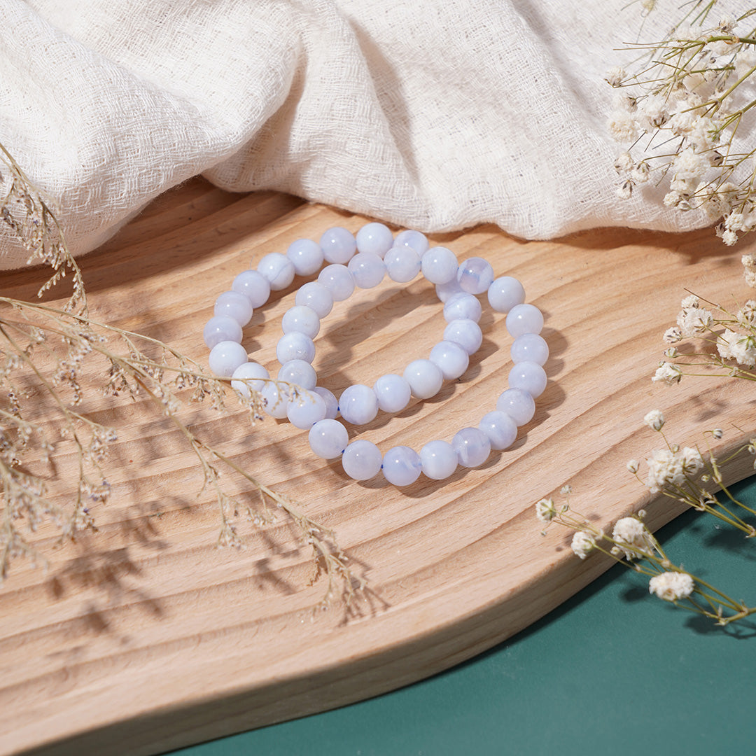 Blue Lace Agate Bracelets 7mm 9mm 11mm