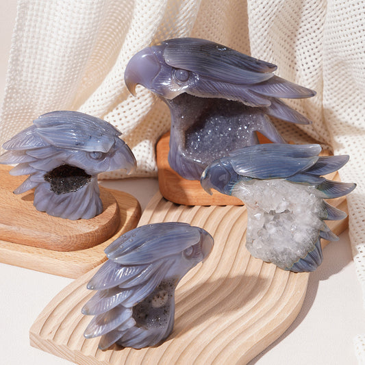 Carved Druzy Agate Eagle