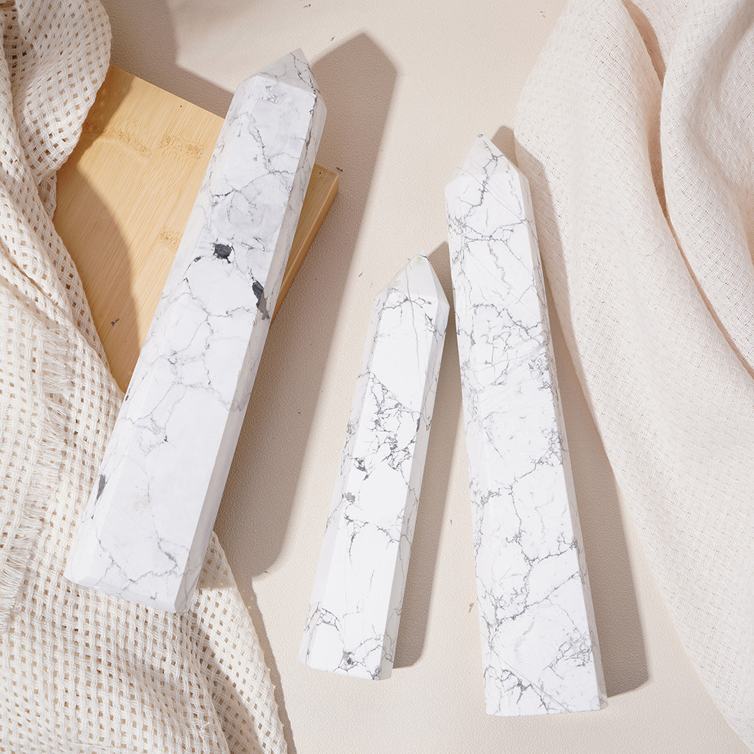 Natural Howlite Towers