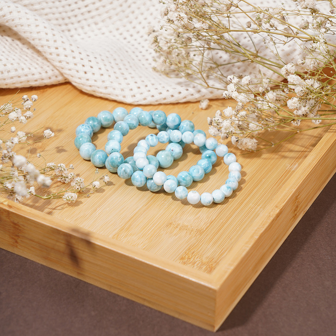 Larimar Bracelets 9mm 11mm 12mm