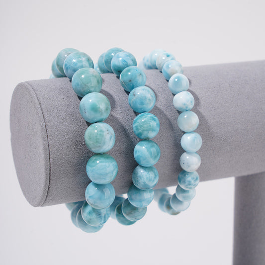 Larimar Bracelets 9mm 11mm 12mm