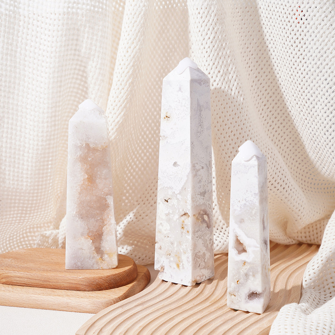 High-end Druzy Pink Amethyst Tower