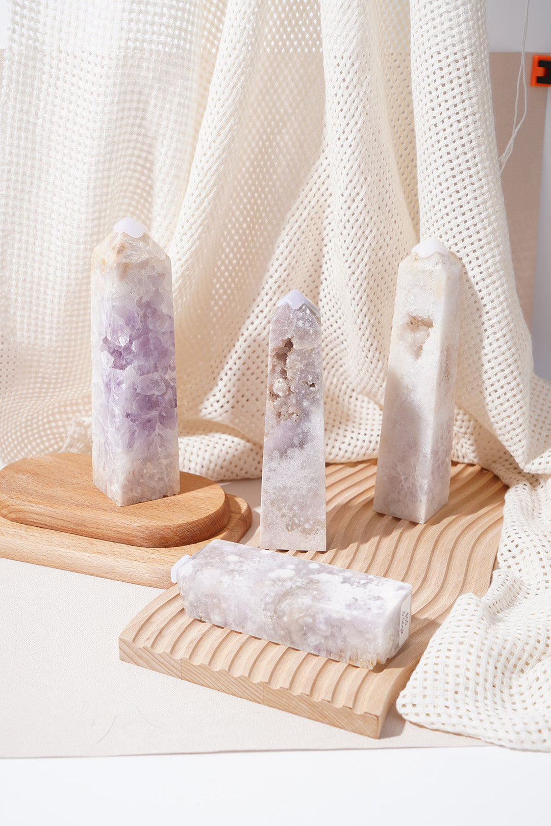 High-end Druzy Pink Amethyst Tower