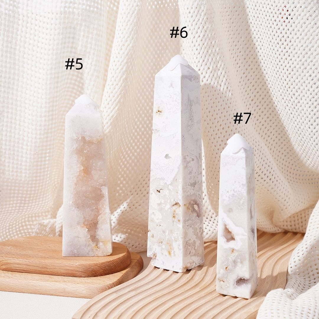 High-end Druzy Pink Amethyst Tower