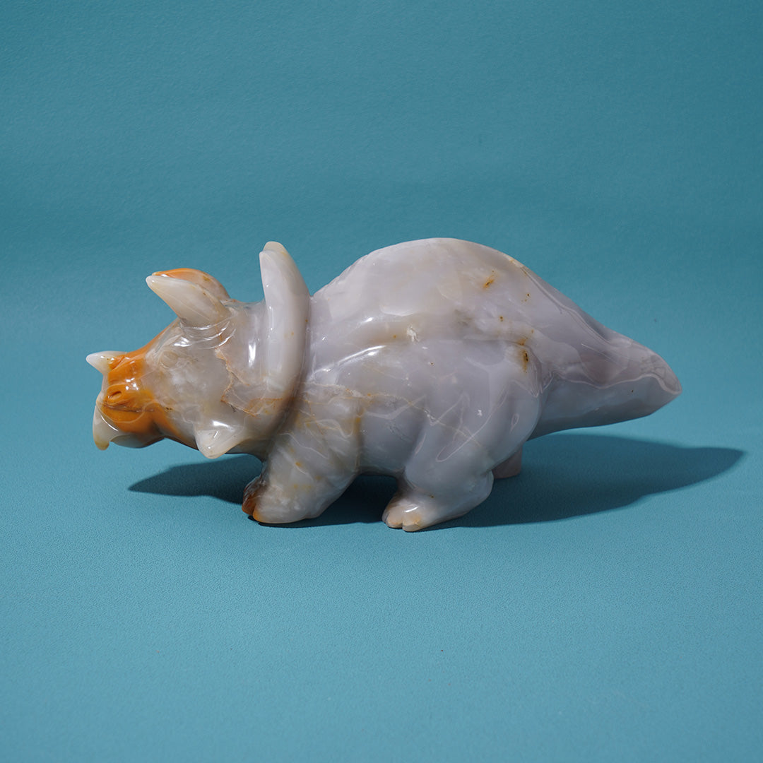 Yellow and Grey Agate Rhinoceros