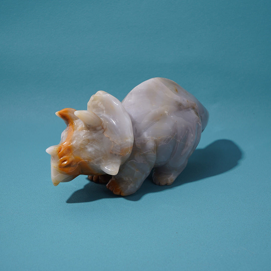 Yellow and Grey Agate Rhinoceros