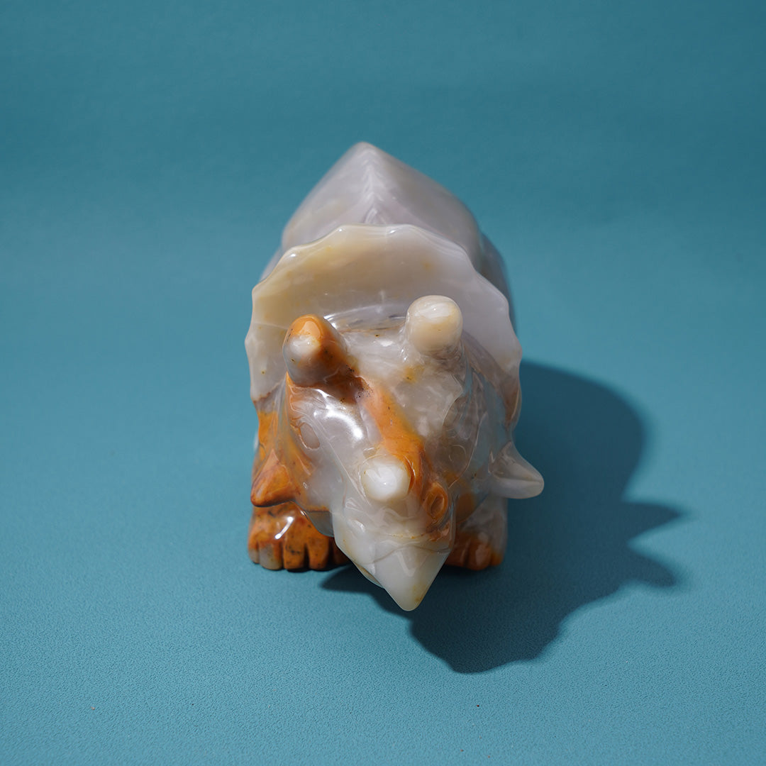Yellow and Grey Agate Rhinoceros