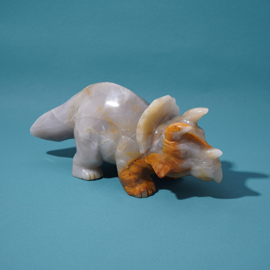 Yellow and Grey Agate Rhinoceros