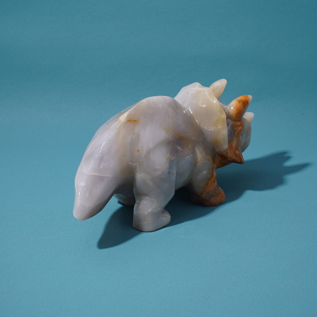 Yellow and Grey Agate Rhinoceros