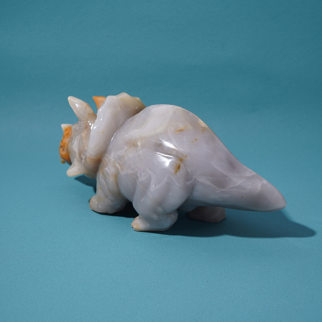 Yellow and Grey Agate Rhinoceros