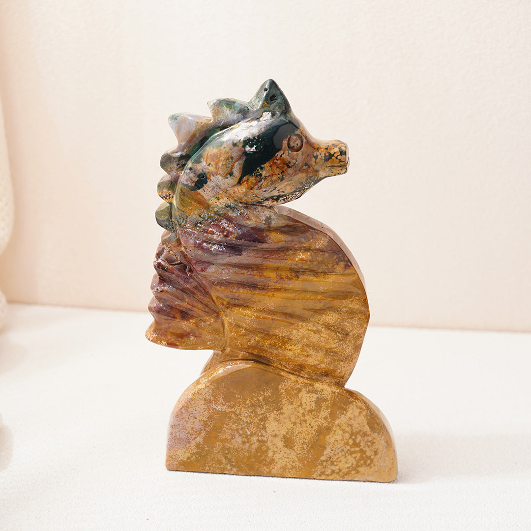 Large Ocean Jasper Seahorse