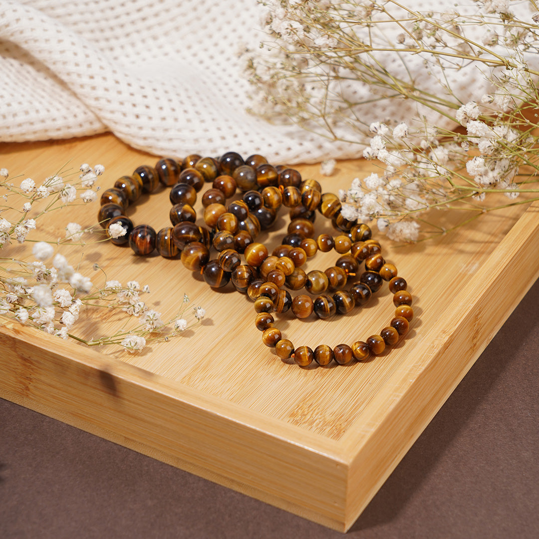 Yellow Tiger eye Bracelets 8mm 9mm 10mm 11mm