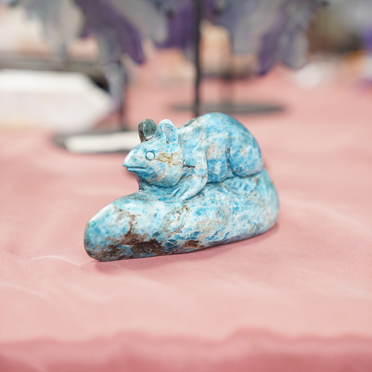 Owl Bear Blue Apitate Crystal Carving Stone animals