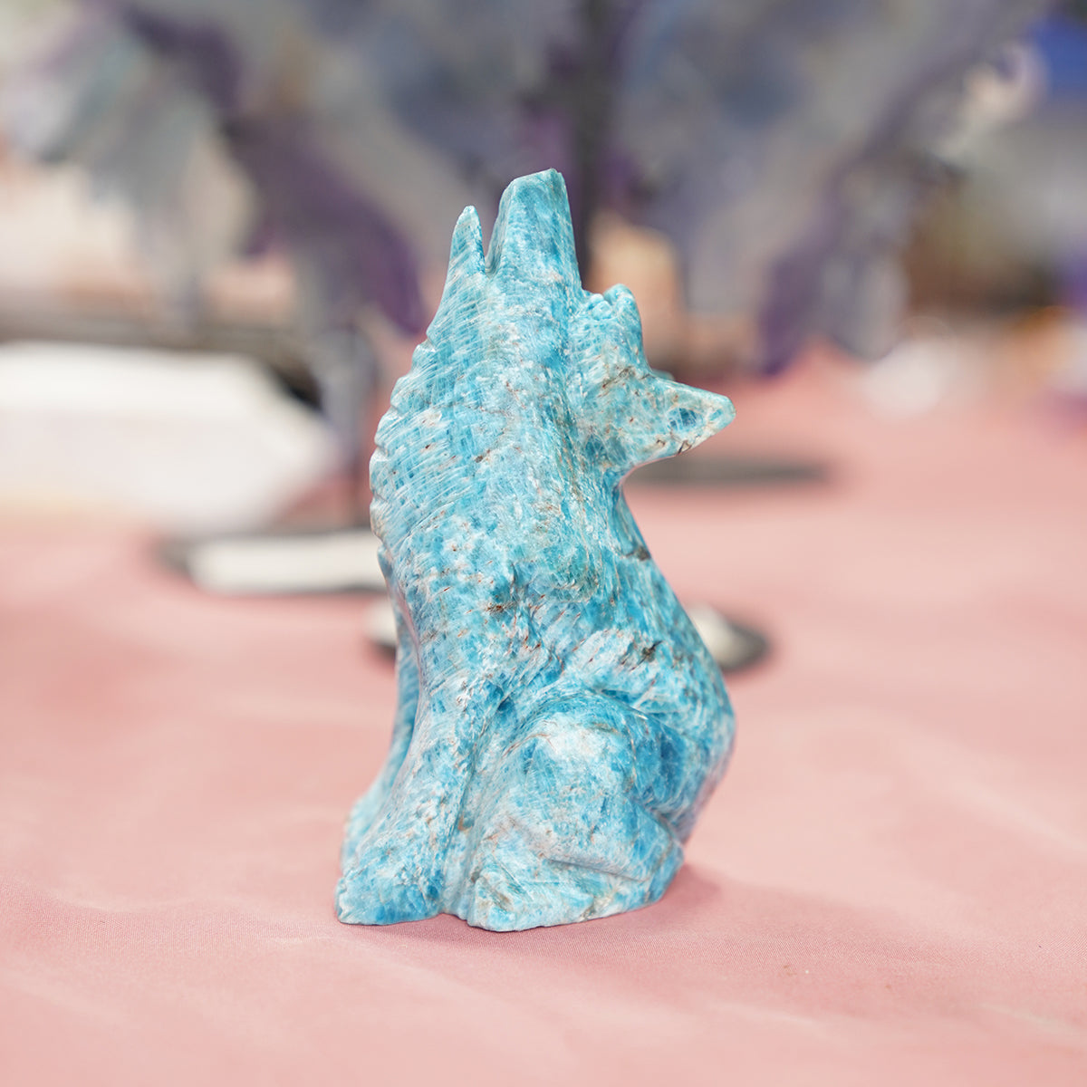 Owl Bear Blue Apitate Crystal Carving Stone animals