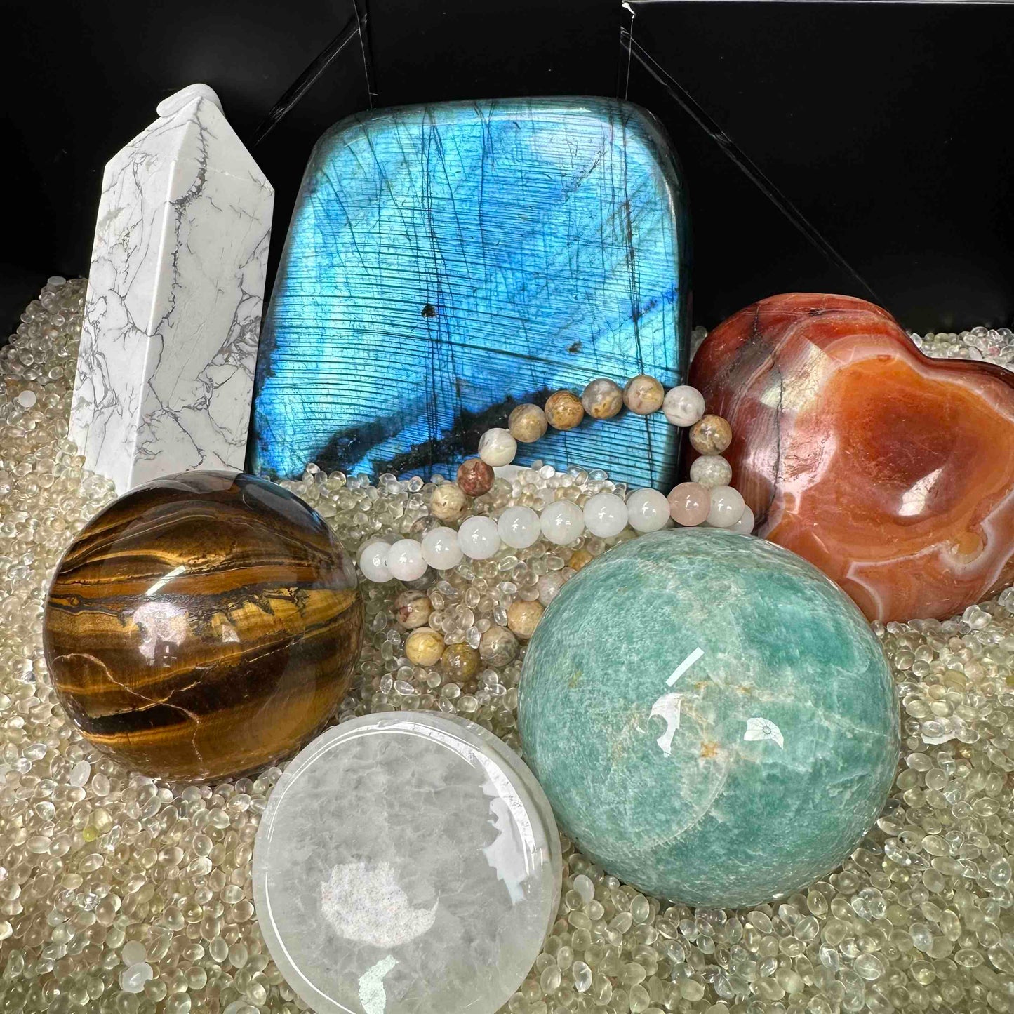 Big Crystal Bundle - Big Size - 1 Crystal Tower 1 Crystal Sphere and 1 Crystal Form - Shipping Fee Included- HighlandCrystal Anew