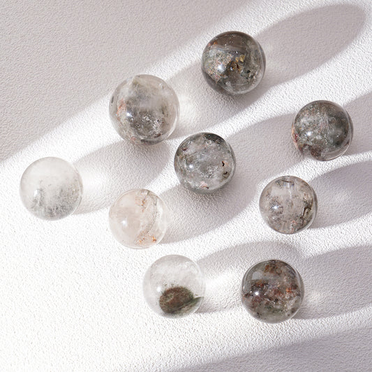 Natural Phantom Quartz Crystal Spheres