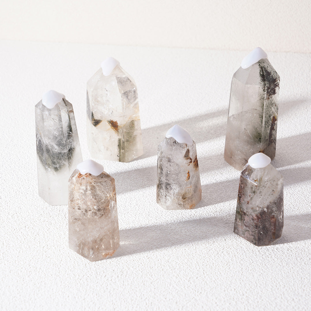 Natural Phantom Quartz Crystal Tower