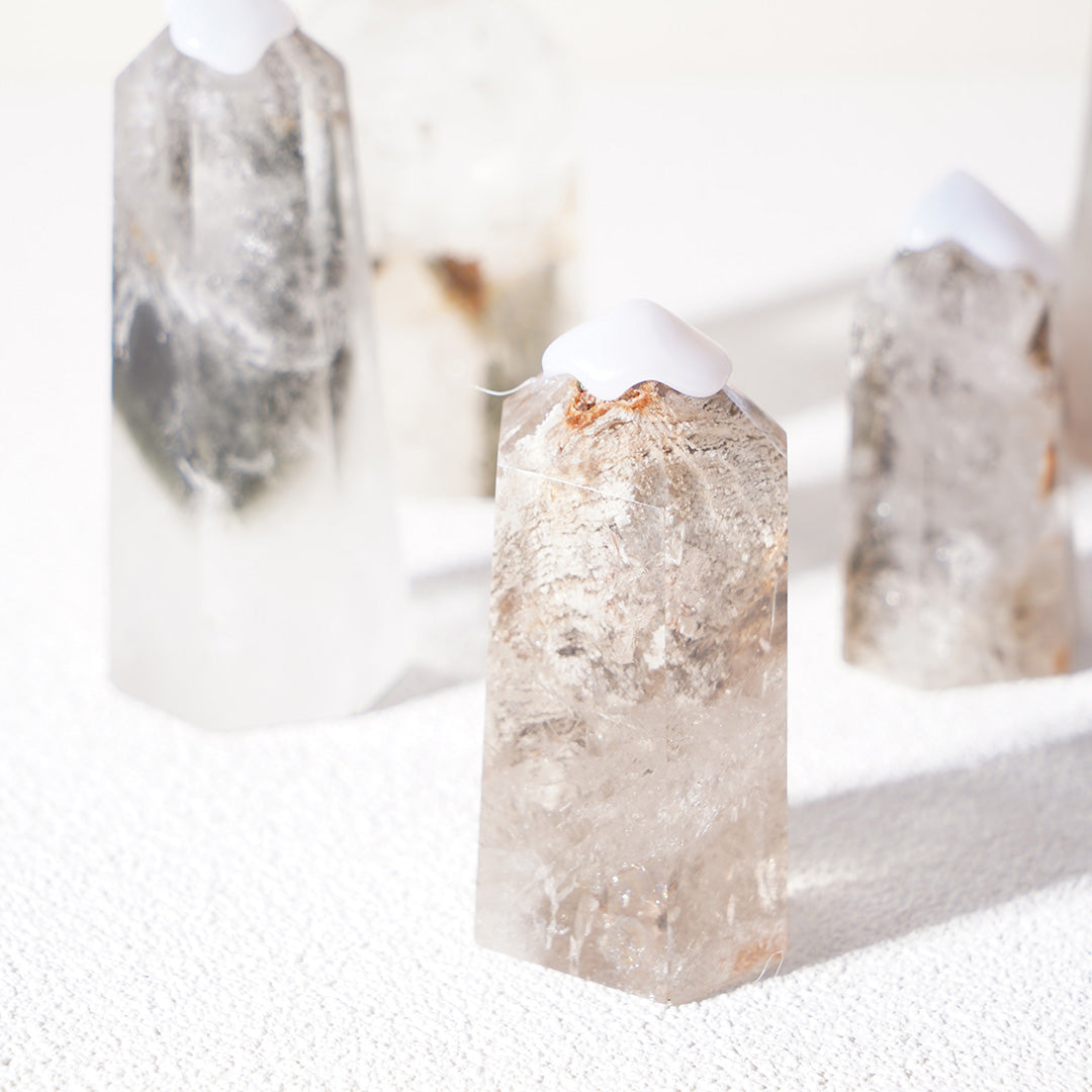 Natural Phantom Quartz Crystal Tower