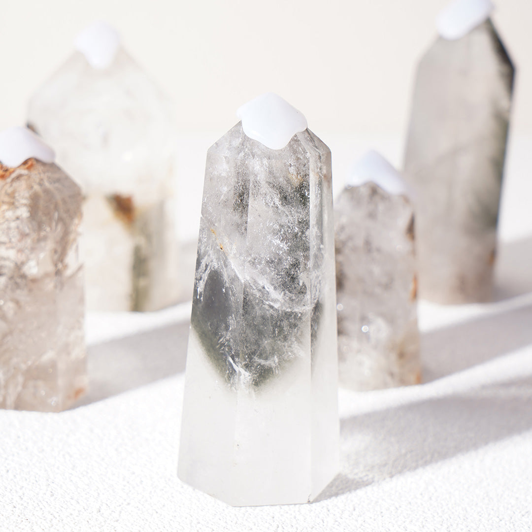 Natural Phantom Quartz Crystal Tower