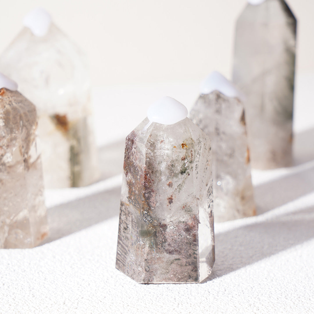 Natural Phantom Quartz Crystal Tower