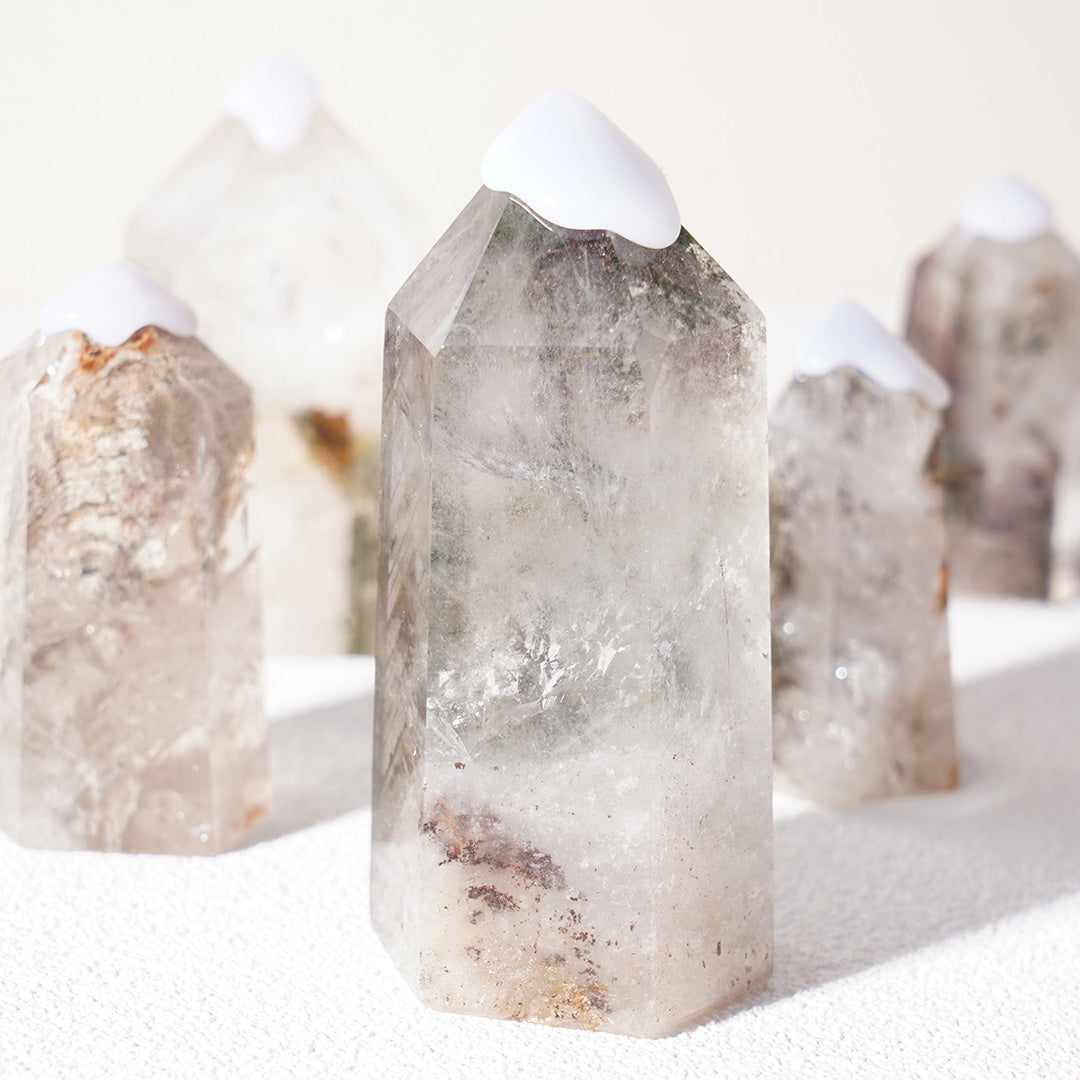 Natural Phantom Quartz Crystal Tower