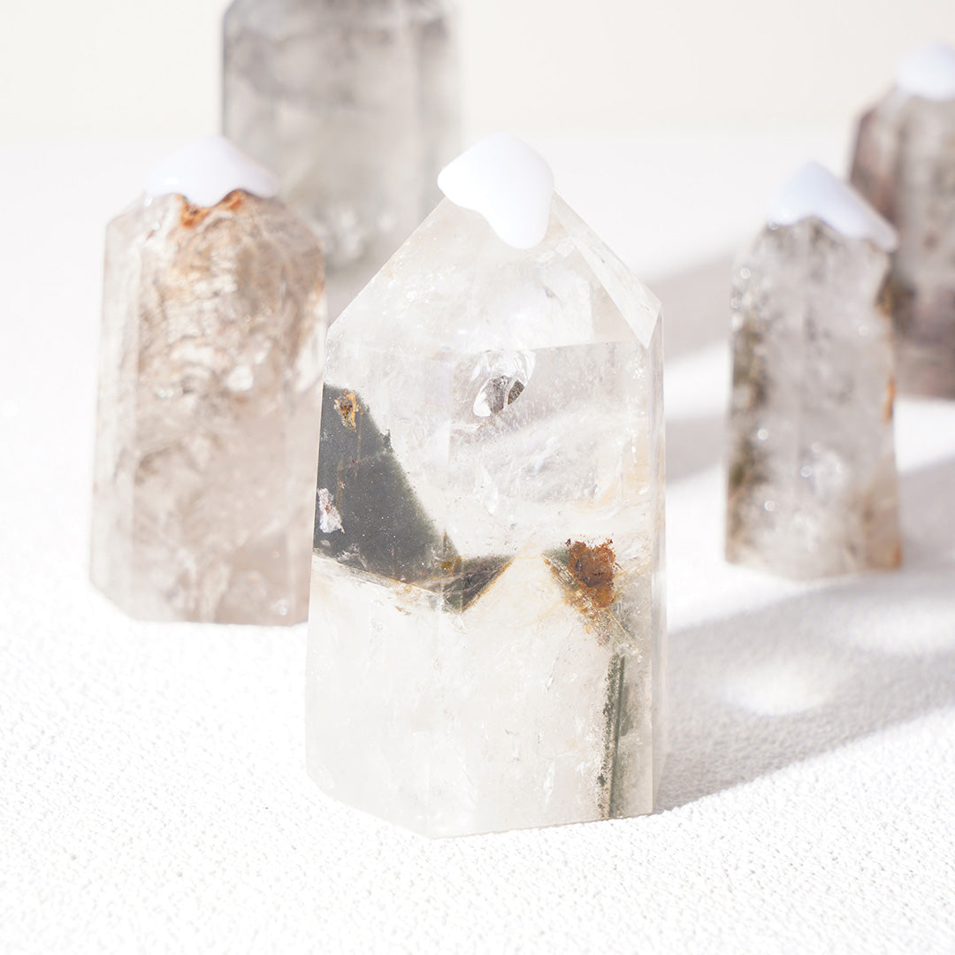 Natural Phantom Quartz Crystal Tower