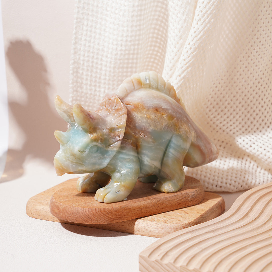 Handmade Caribbean Calcite Triceratops