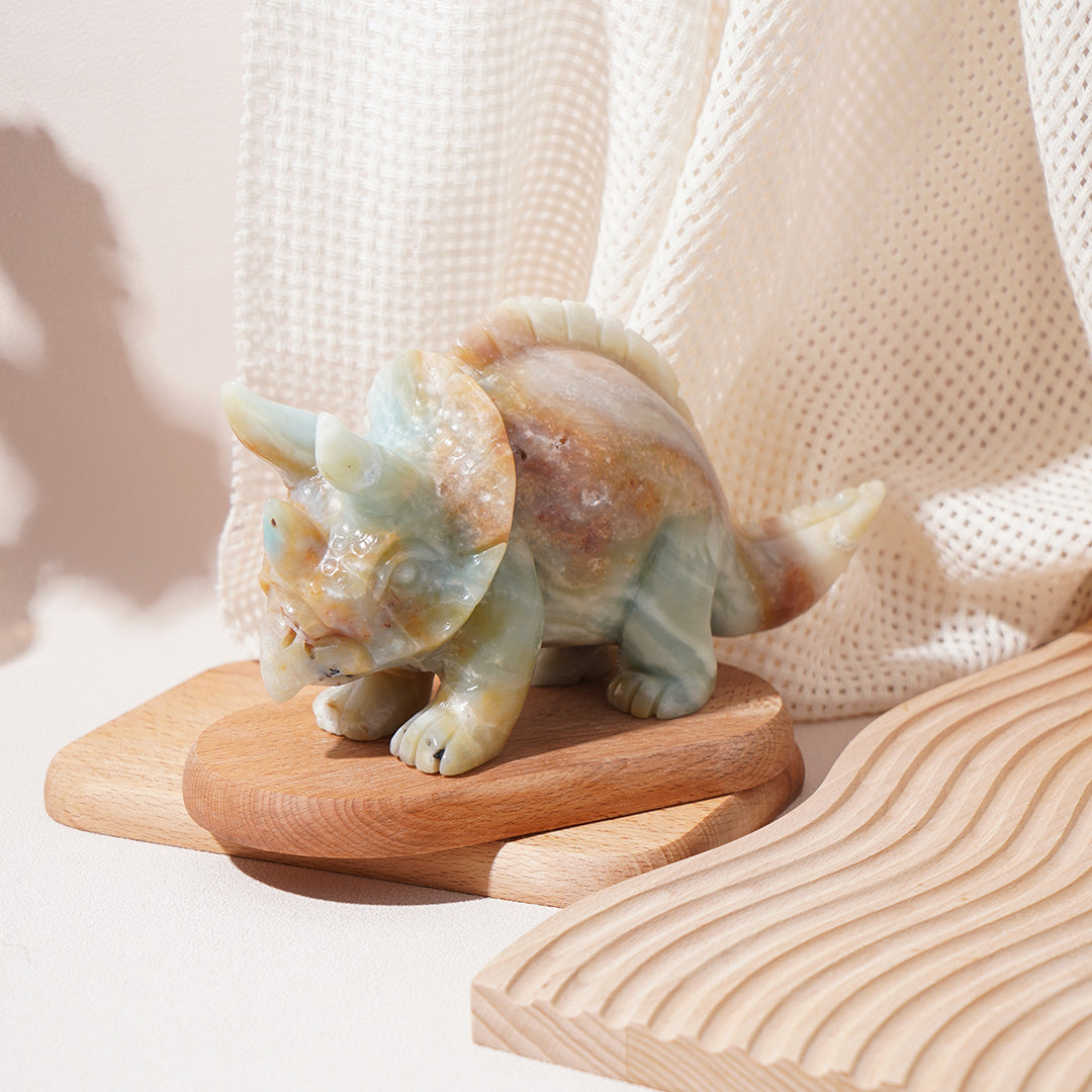 Handmade Caribbean Calcite Triceratops