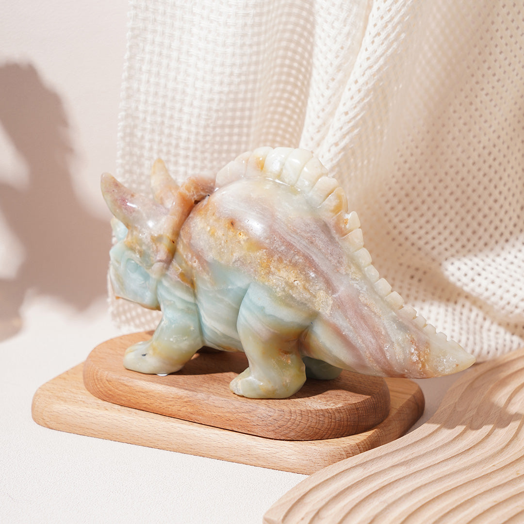 Handmade Caribbean Calcite Triceratops