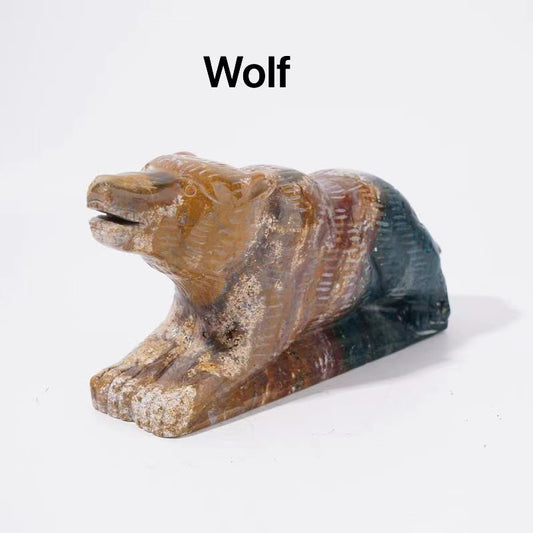 Wolf Dog Ocean Jasper crystal animals party