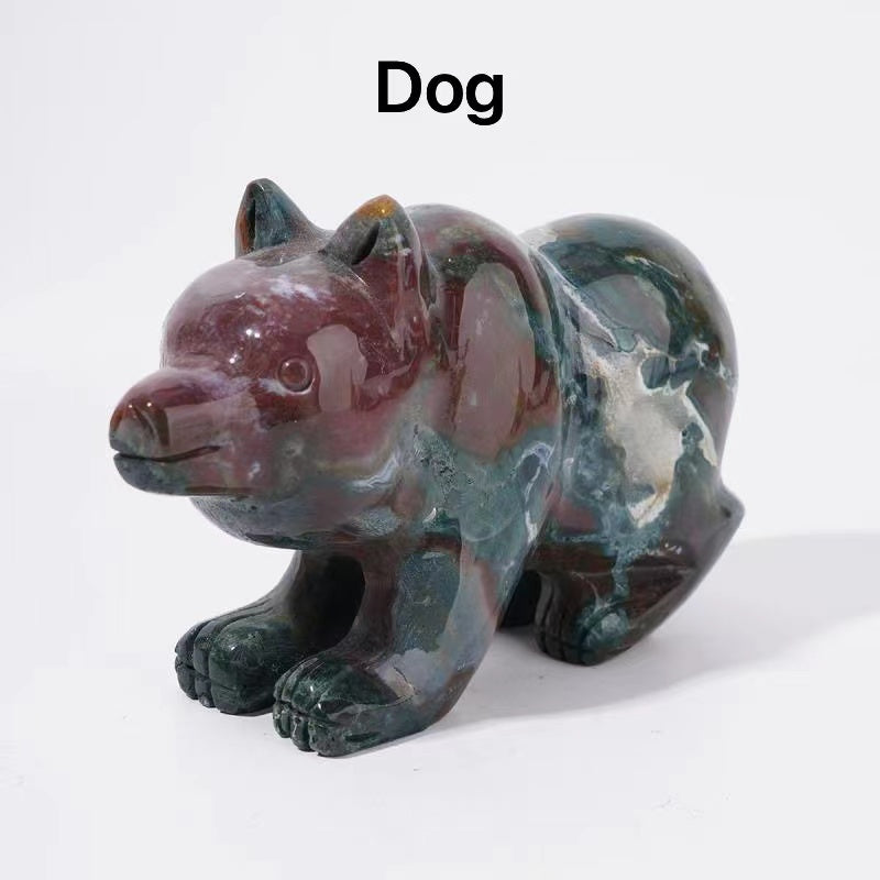 Wolf Dog Ocean Jasper crystal animals party