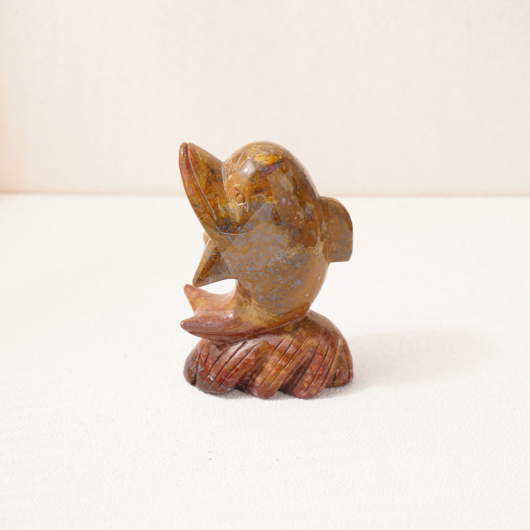 Little Dolphin Ocean Agate Figurine