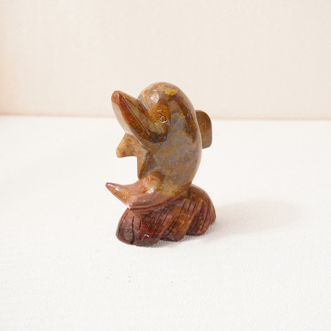 Little Dolphin Ocean Agate Figurine