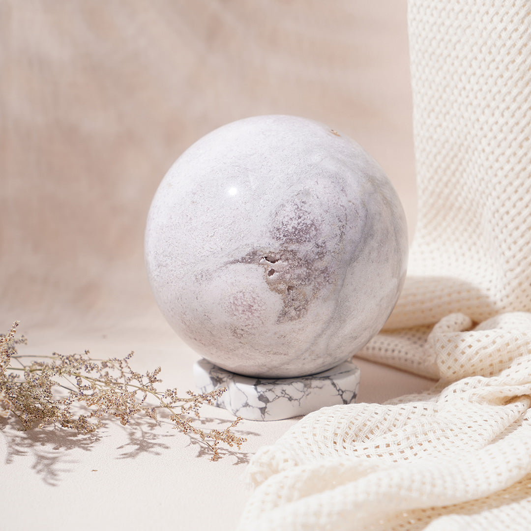 Fancy Pink Amethyst Sphere With little Druzy